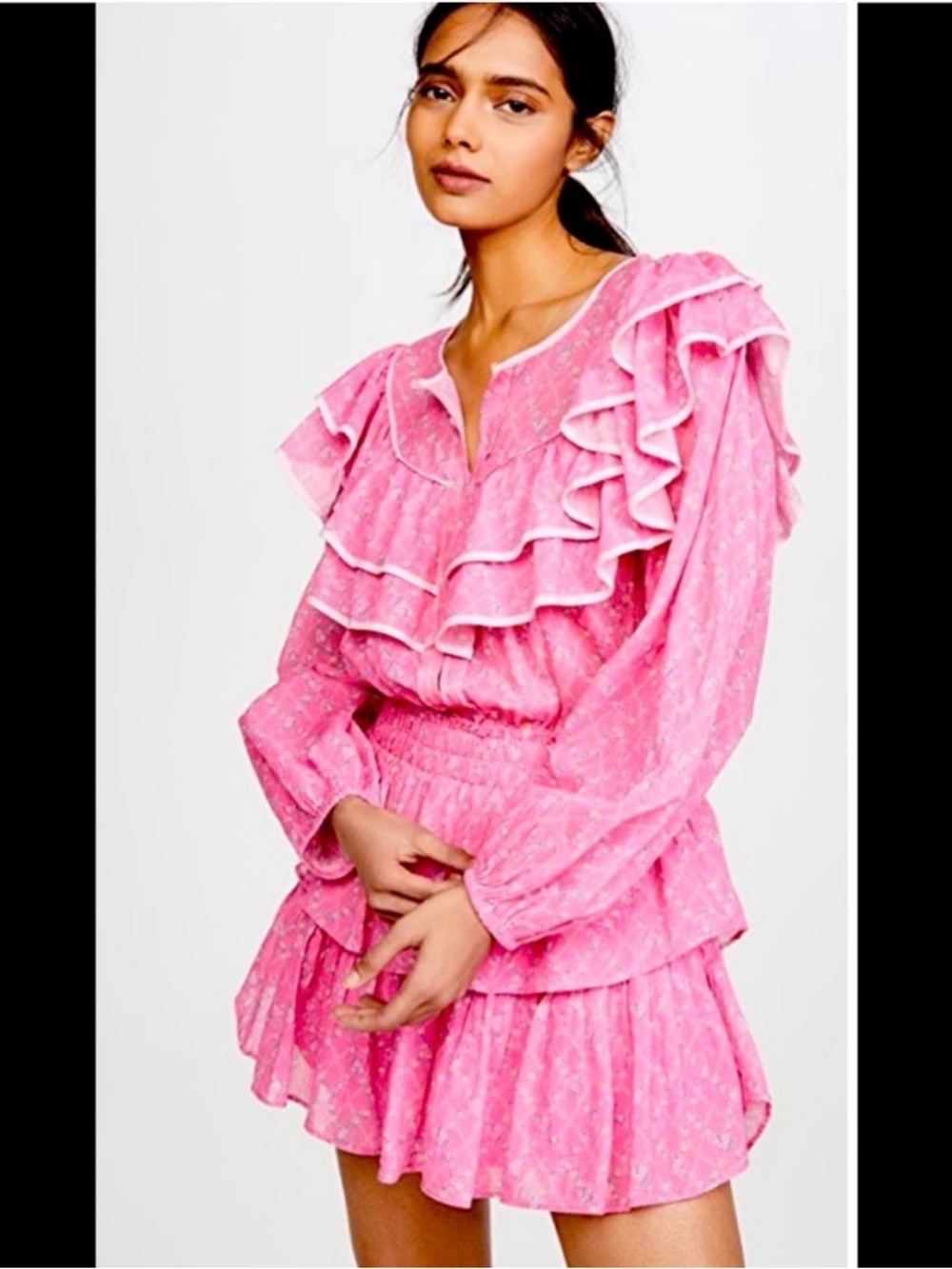 LOVE SHACK FANCY - LUCA DRESS IN FUCHSIA BERRY- size M  LIKE NEW - Picture 4 of 7